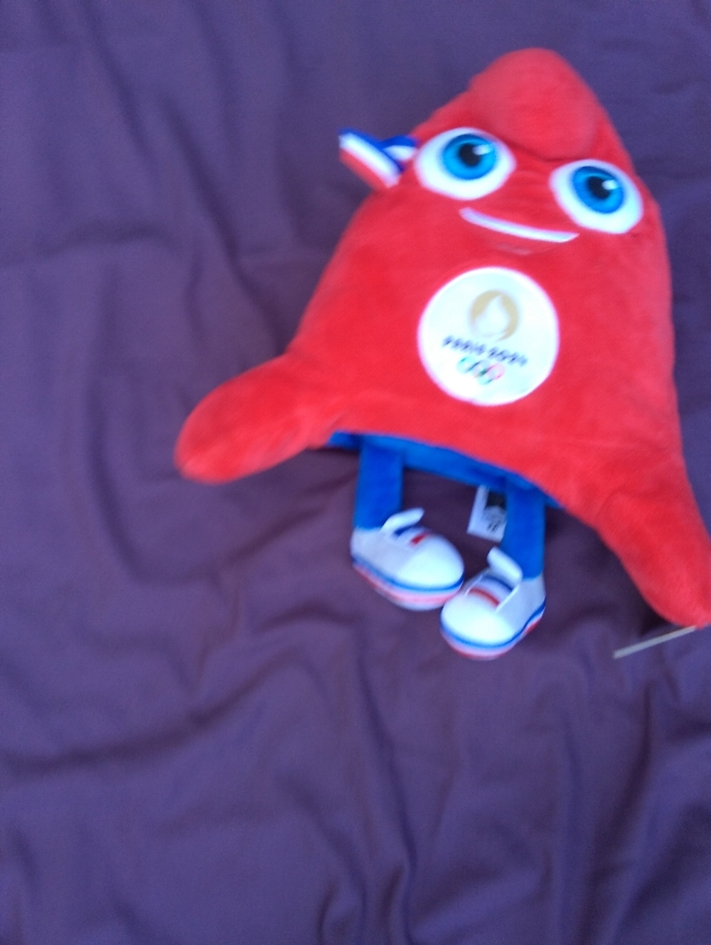 Red Plush Character Stuffed Animal with Blue Shoes - Kids Toy